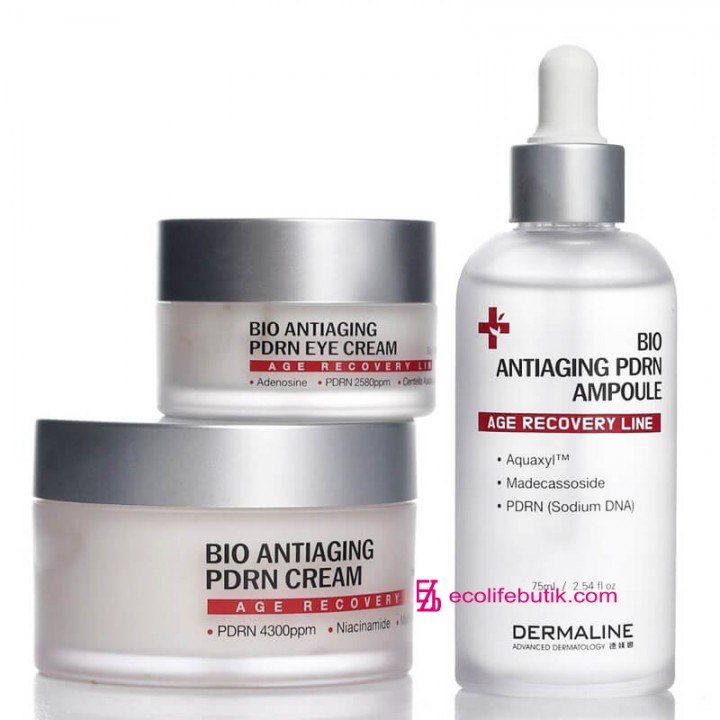 Dermaline Bio Antiaging PDRN kit: serum, face cream, eye cream