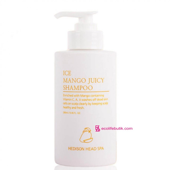 Refreshing shampoo for deep cleansing of the scalp with Dr. Hedison Head Spa Mango Juicy Shampoo