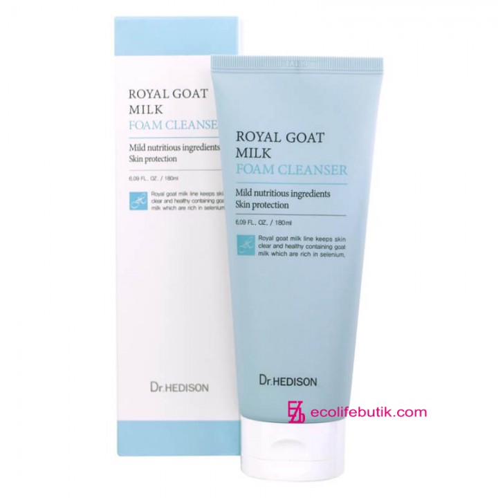 The premium facial cleanser with goat milk Dr.Hedison Royal Goat Milk Foam Cleanser, 180 ml.