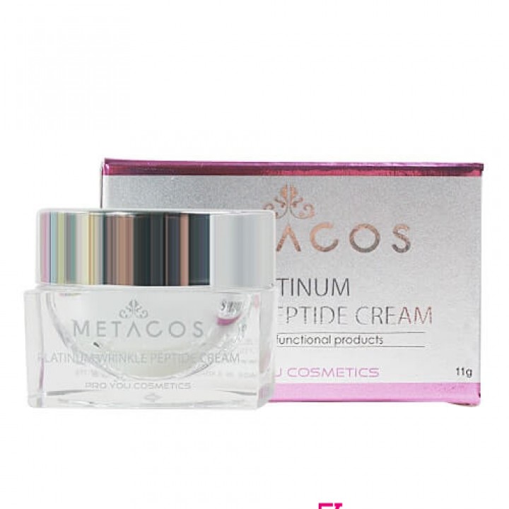 Anti-aging face cream with ionized platinum and peptides Metacos Platinum Wrinkle Peptide Cream, 11 g.