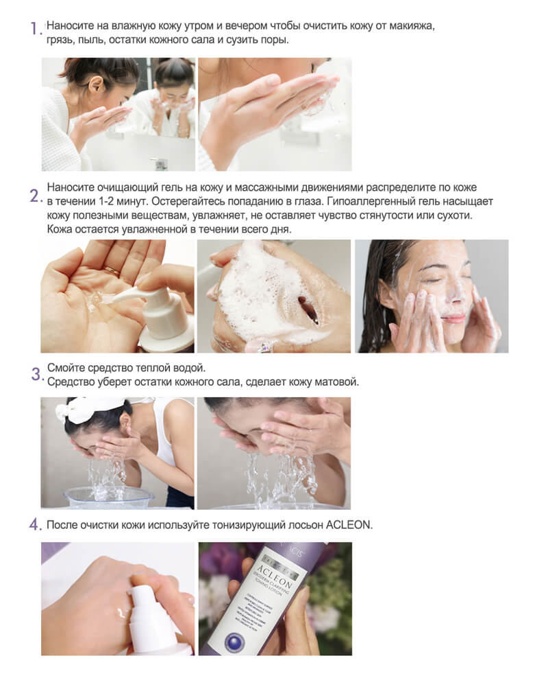 Как пользоваться гелем для очищения кожи ACLEON SEBODERM PURIFYING CLEANSER